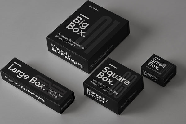 Free Magnetic Psd Box Packaging Mockup Set 2