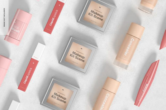 Free Makeup Kit Scene Mockup Psd