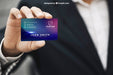 Free Man Holding Business Card Mockup Psd