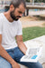 Free Man On Street Reading Book Psd