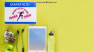 Free Marathon Mockup With Tablet Psd