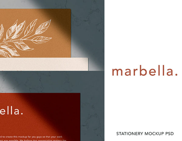 Free Marbella Stationery Mockup