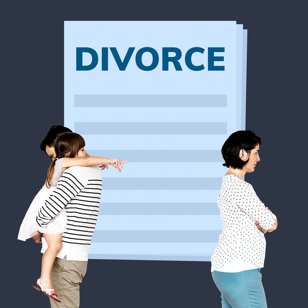 Free Married Couple With A Daughter Getting A Divorce