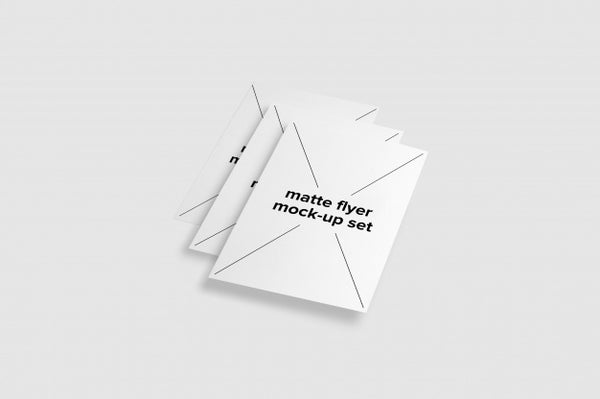 Free Matte Flyer On White Background Mock Up Set Psd