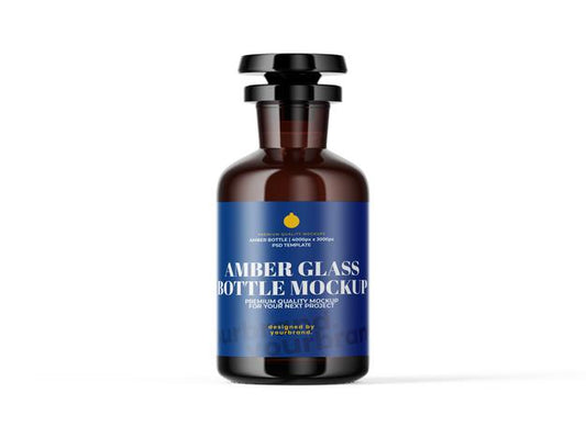 Free Medical Amber Jar Bottle Mockup Psd