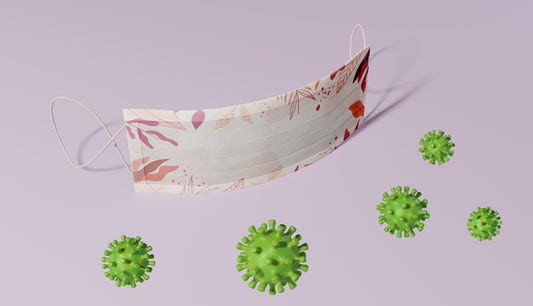 Free Medical Mask With Virus Design Psd