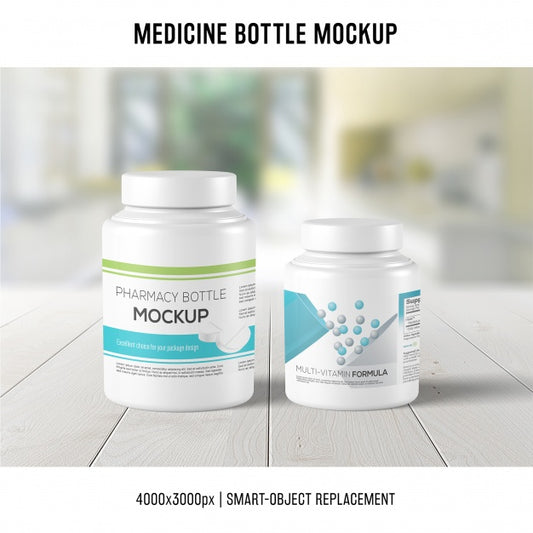 Free Medicine Bottle Mockup Psd