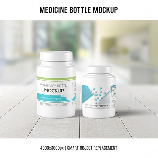 Free Medicine Bottle Mockup Psd