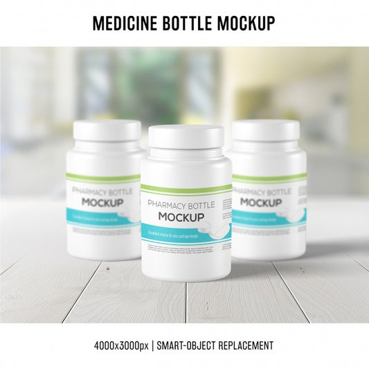 Free Medicine Bottle Mockup Psd