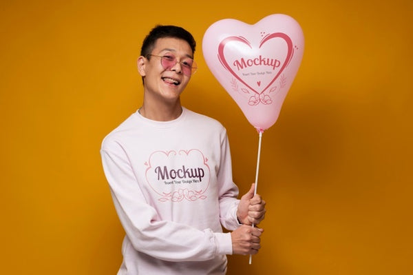 Free Medium Shot Guy Holding Balloon Psd