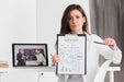 Free Medium Shot Woman Holding Clipboard Psd