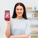 Free Medium Shot Woman With Phone Mockup Psd