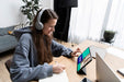 Free Medium Shot Woman Working With Tablet Psd