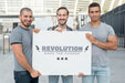 Free Men Holding Protest Mock-Up Psd