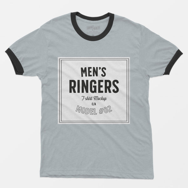 Free Mens Ringers T-Shirt Mockup 02 Psd