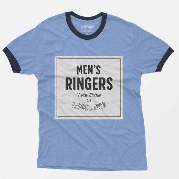 Free Mens Ringers T-Shirt Mockup 03 Psd