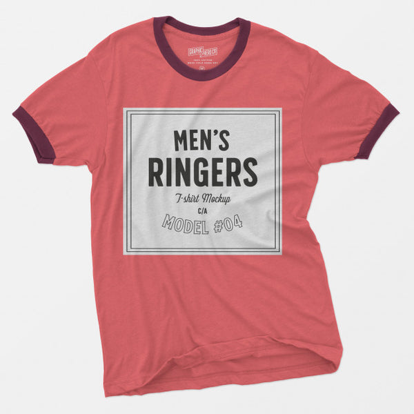 Free Mens Ringers T-Shirt Mockup 04 Psd