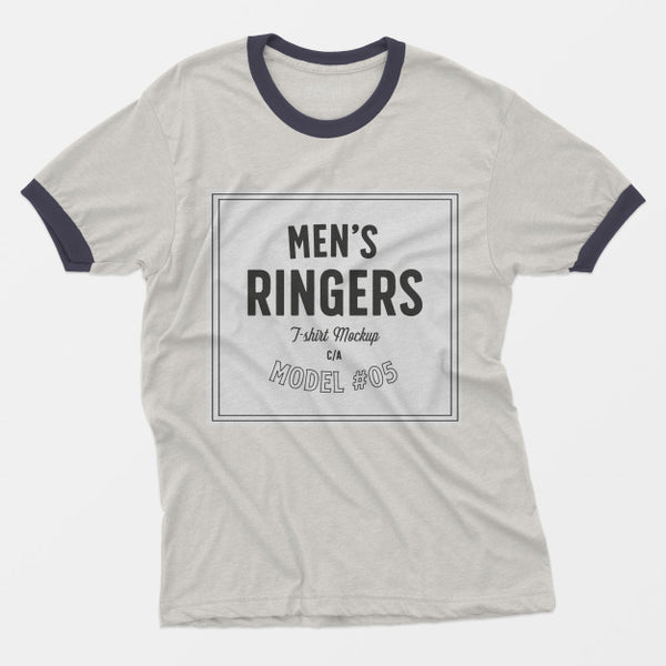 Free Mens Ringers T-Shirt Mockup Psd