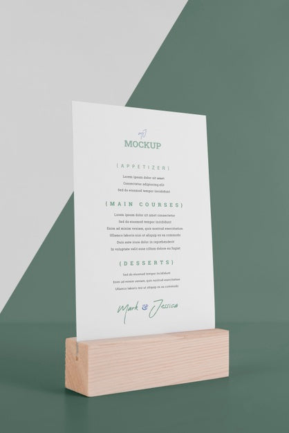 Mock Menu.pdf Free Menu Mock-Up With Wooden Stand Psd – DreamBundles