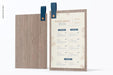 Free Menu With Leather Loop Mockup, Front And Back View Psd