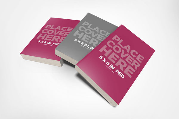 Free Messy 5 X 8 Book Stack Mockup