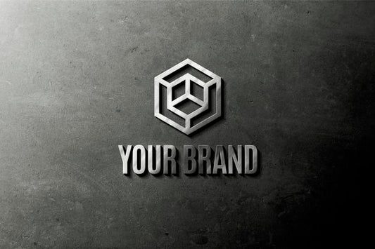 Free Metallic Logo On Wall Mockup Psd