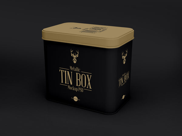 Free Metallic Tin Box Mockup Psd