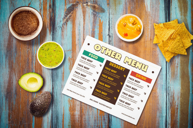 Free Mexican Restaurant Menu Mock-Up Psd