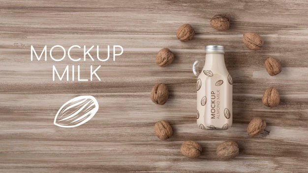 Free Milk Bottle Concept Mock-Up Psd