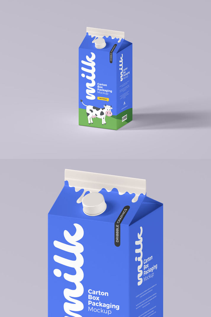 Free Milk Carton Box Packaging Mockup – DreamBundles