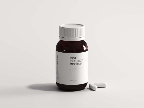 Free Mini Pills Bottle Mockup