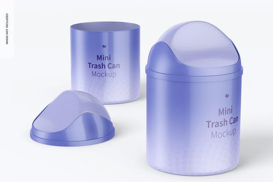 Free Mini Trash Cans Mockup Psd