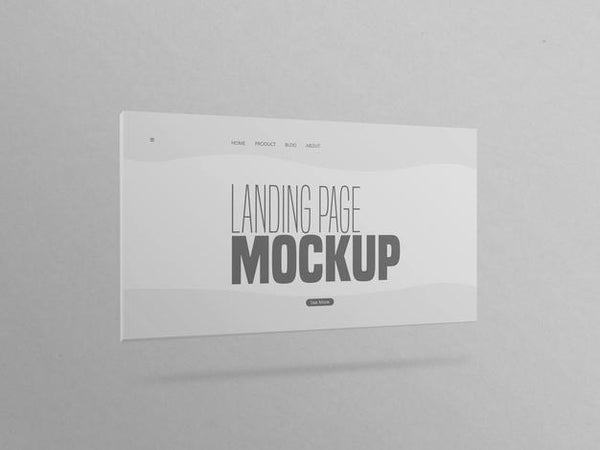 Free Minimal Clean Landing Page Website Mockup Psd