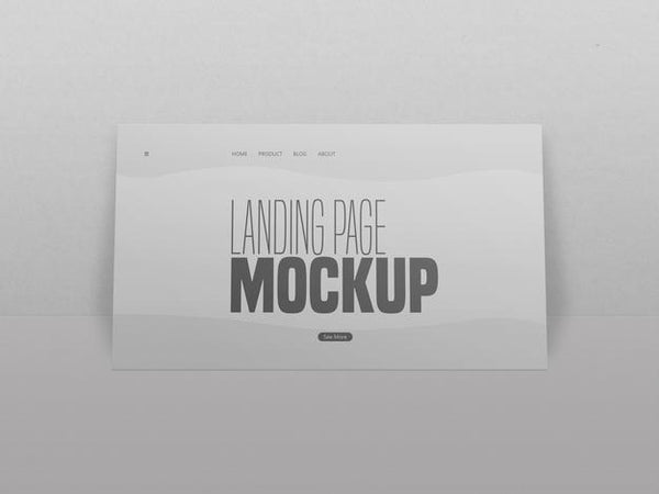Free Minimal Clean Landing Page Website Mockup Psd