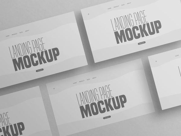 Free Minimal Clean Multiple Landing Page Website Mockup Psd