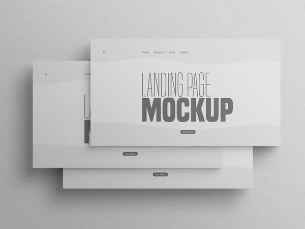 Free Minimal Clean Multiple Landing Page Website Mockup Psd