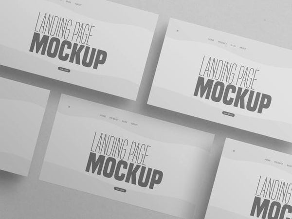 Free Minimal Clean Multiple Landing Page Website Mockup Psd