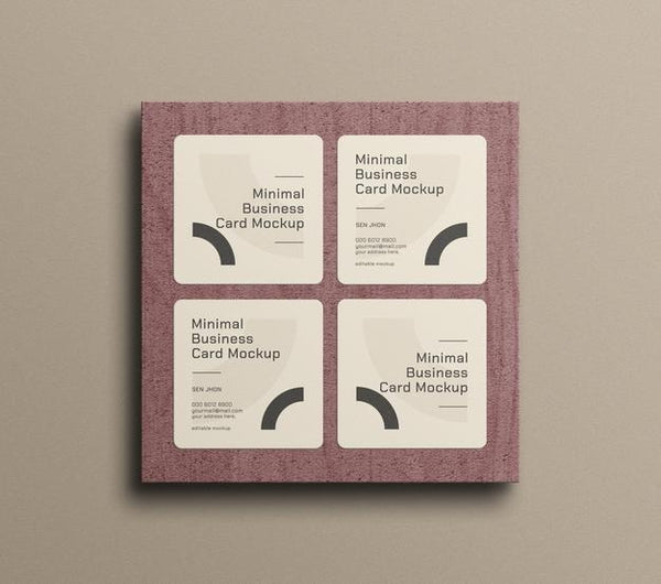 Free Minimal Square Business Card Mockup Psd