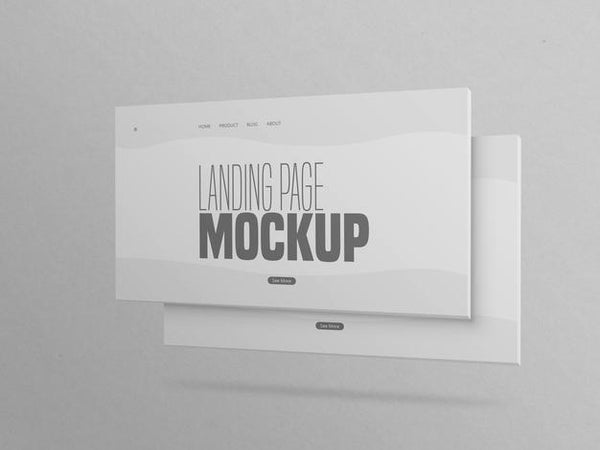 Free Minimal Two Clean Landing Page Website Mockup Psd