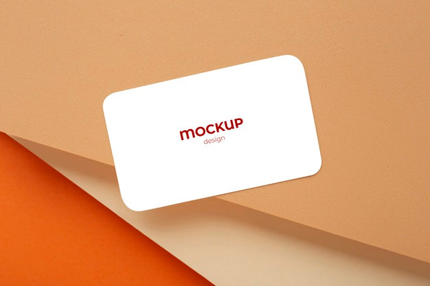 Free Minimalist Business Card Mockup Composition Made With Geometric Figures With Earth Colors Psd