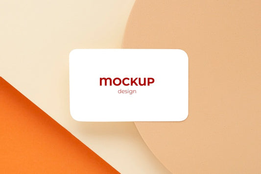 Free Minimalist Business Card Mockup Composition Made With Geometric Figures With Earth Colors Psd