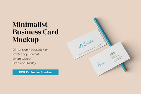 Free Minimalist Business Card Mockup