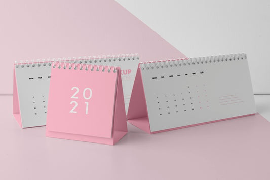 Free Minimalist Mock-Up Calendar Assortment Psd