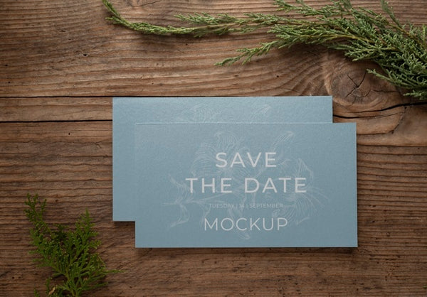 Free Minimalist Save The Date Stationary Mockup Psd