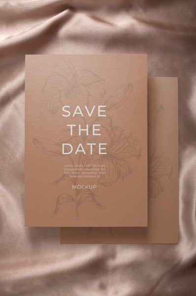 Free Minimalist Save The Date Stationary Mockup Psd