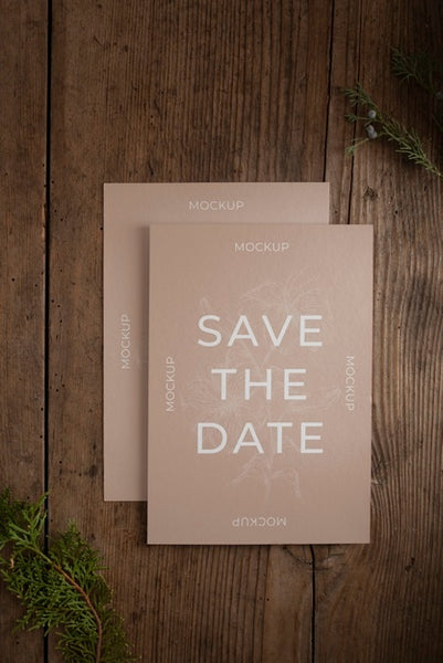 Free Minimalist Save The Date Stationary Mockup Psd