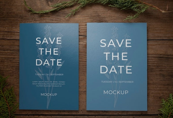 Free Minimalist Save The Date Stationary Mockup Psd