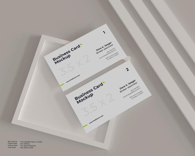 Free Minimalist Two Business Card Mockup Psd