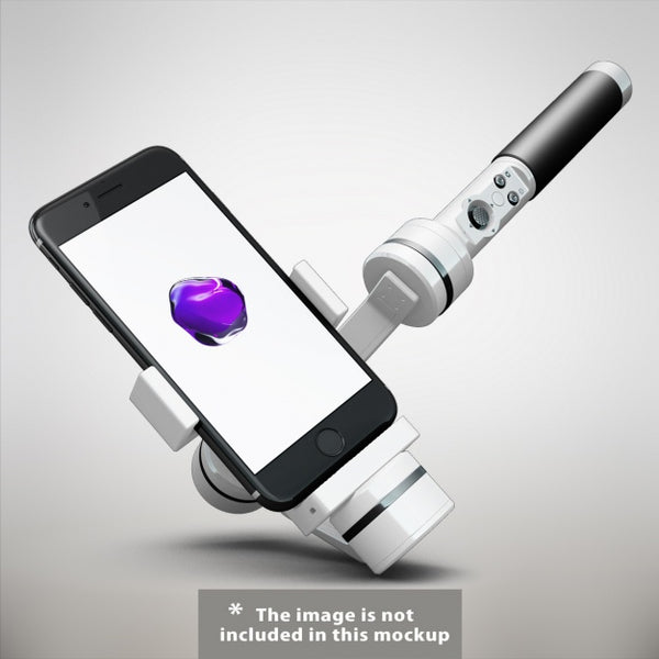 Free Mobile Phone With Selfie Stick Mock Up Psd