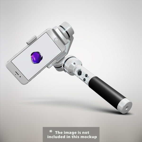 Free Mobile Phone With Selfie Stick Mock Up Psd